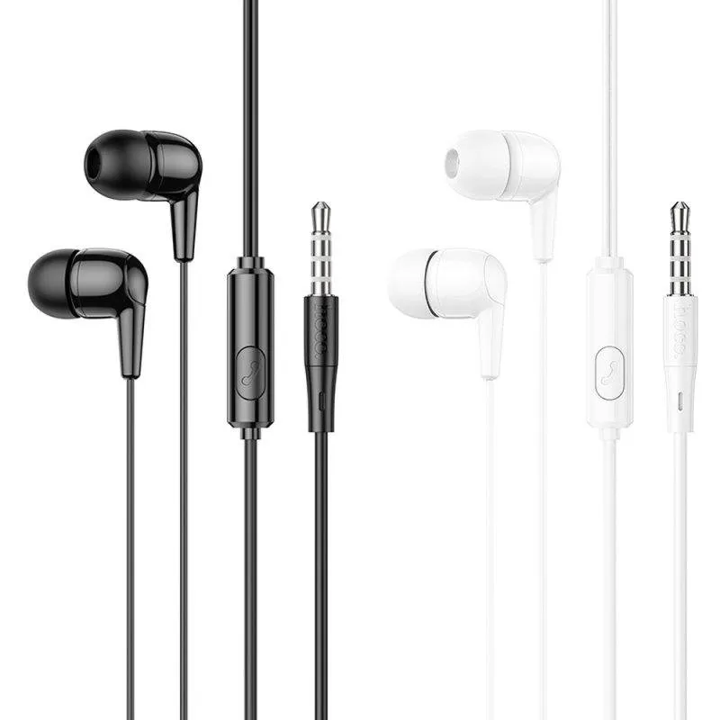 Auriculares Hoco M97 com fio Jack 3.5 mm com microfone e controlo branco
