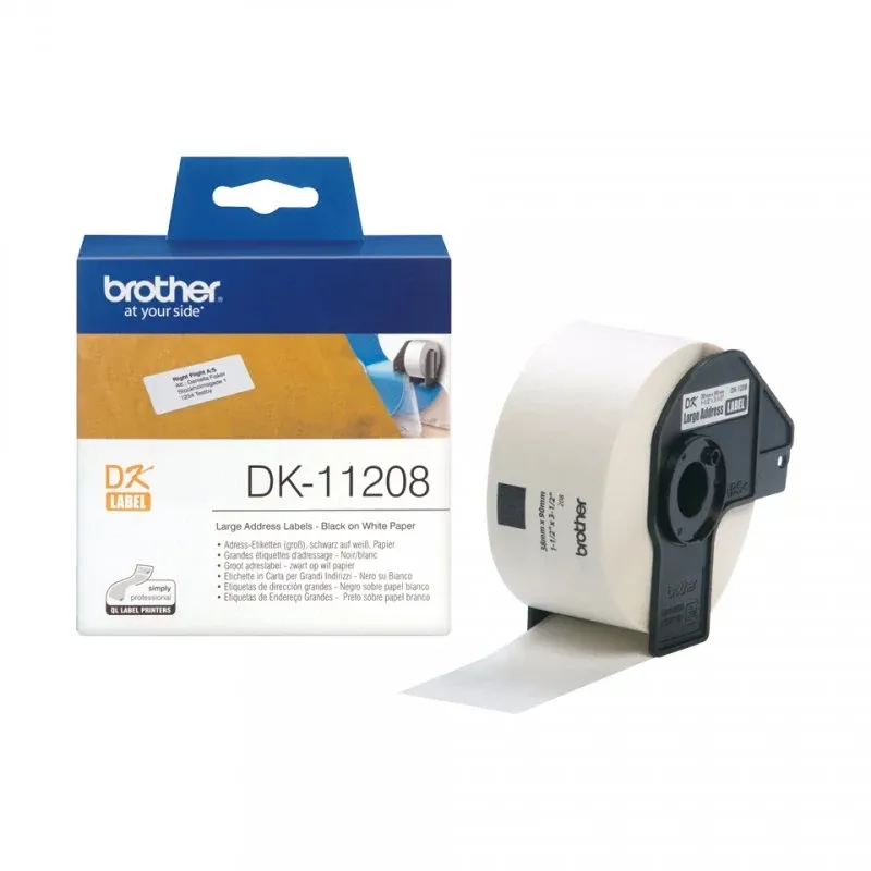BROTHER ETIQUETAS ENDEREÇO GRANDES DK11208 38x90 MM