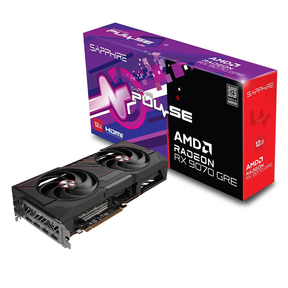 Placa Gráfica Sapphire AMD Radeon RX 9070 GRE RDNA 4 Pulse OC 12GB GDDR6
