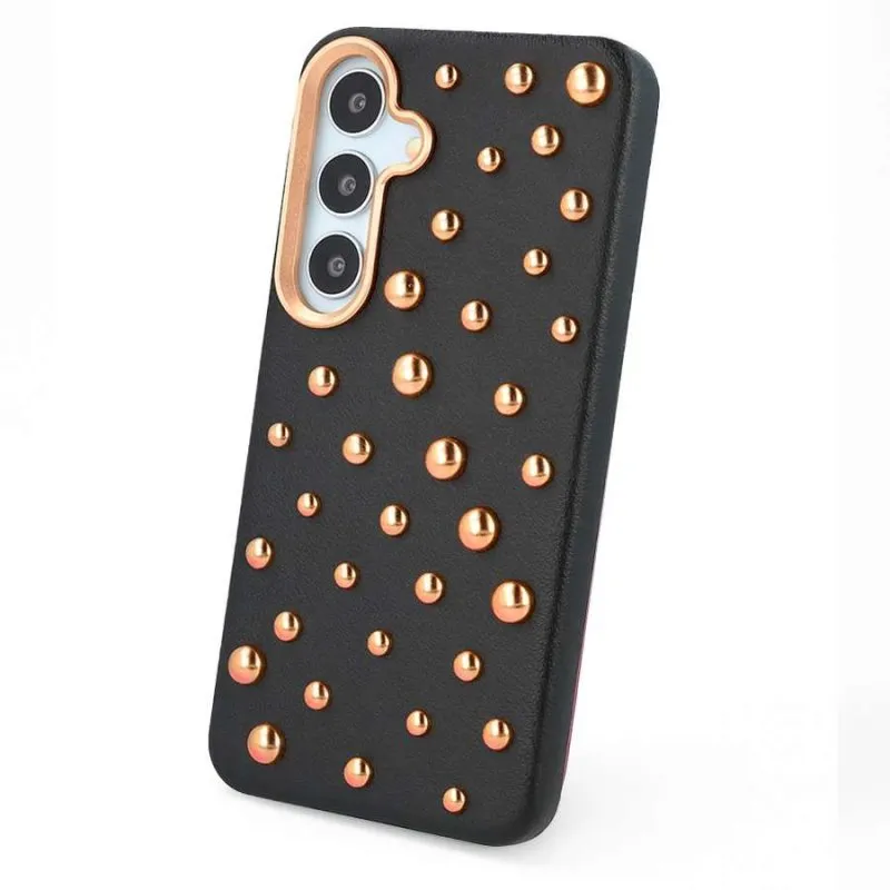 Funda para telemóvel Tachuelas Couro Sintético Preto Design Moda para Samsung Galaxy A36 5G
