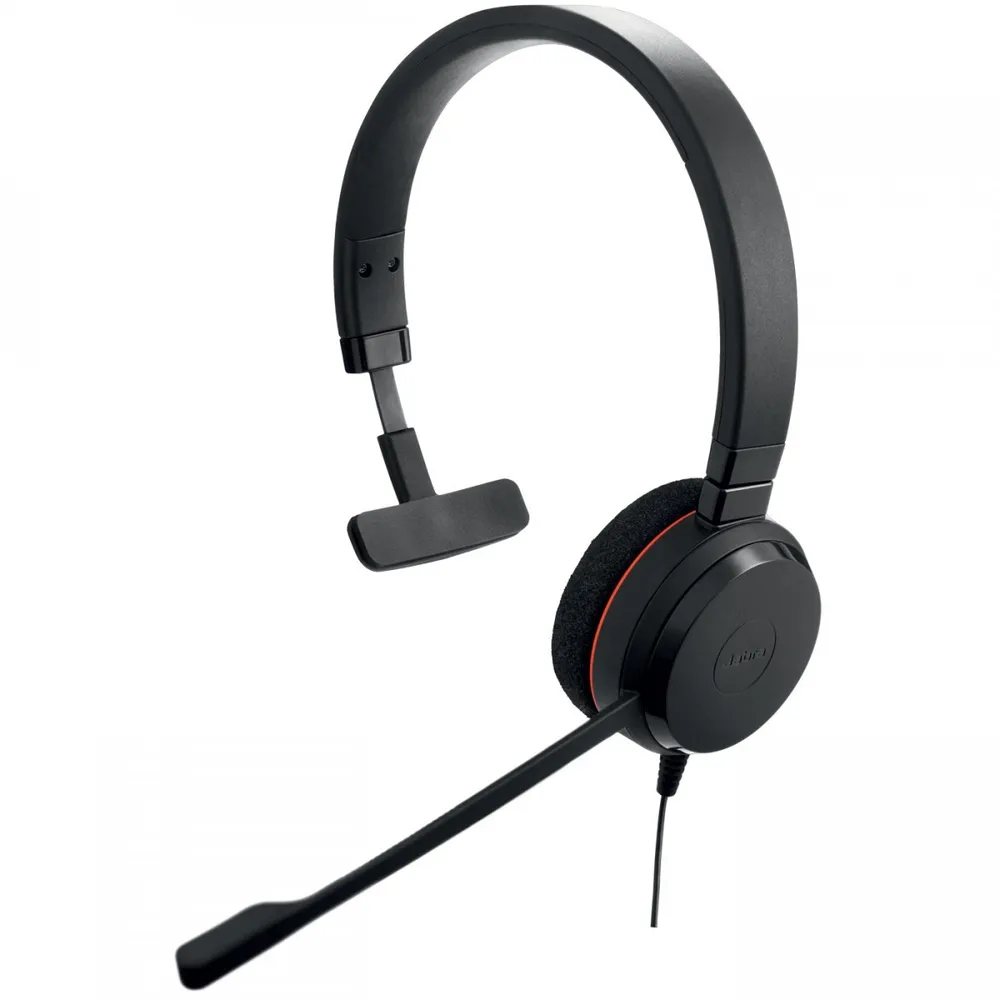 Auriculares Jabra Evolve 20 Monoaural com Fio USB Preto com Cancelamento Passivo de Ruído