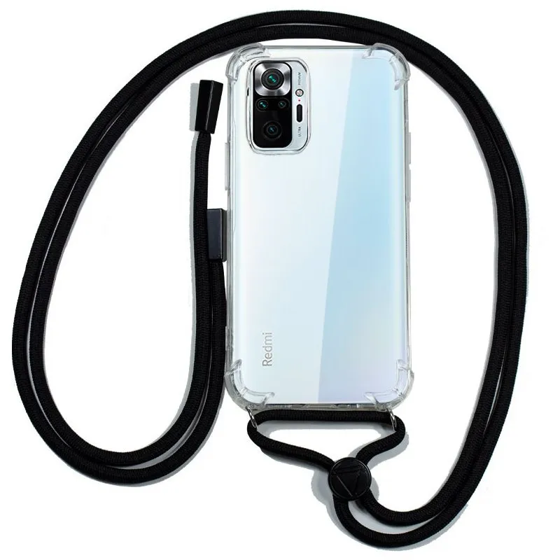 Cool Capa Transparente com Cordão Preto para Xiaomi Redmi Note 10 5G/Pocophone M3 Pro 5G
