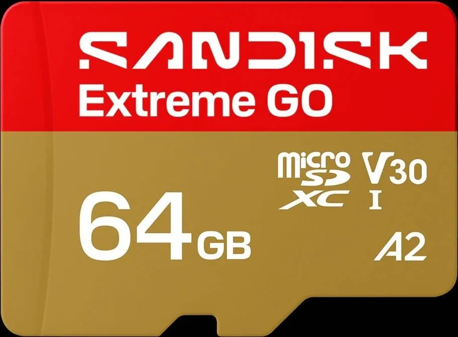 Cartão de Memória SANDISK Extreme GO microSDXC 64GB up to R 170MB/s W 80MB/s UHS-I, 5K, 4K UHD, U3, V3