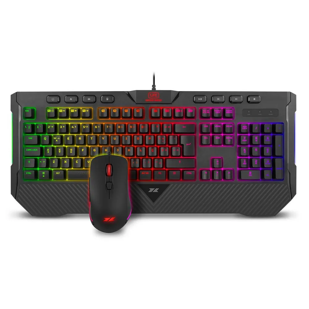 Teclado Mecânico Híbrido + Rato 1Life spike combo RGB PT