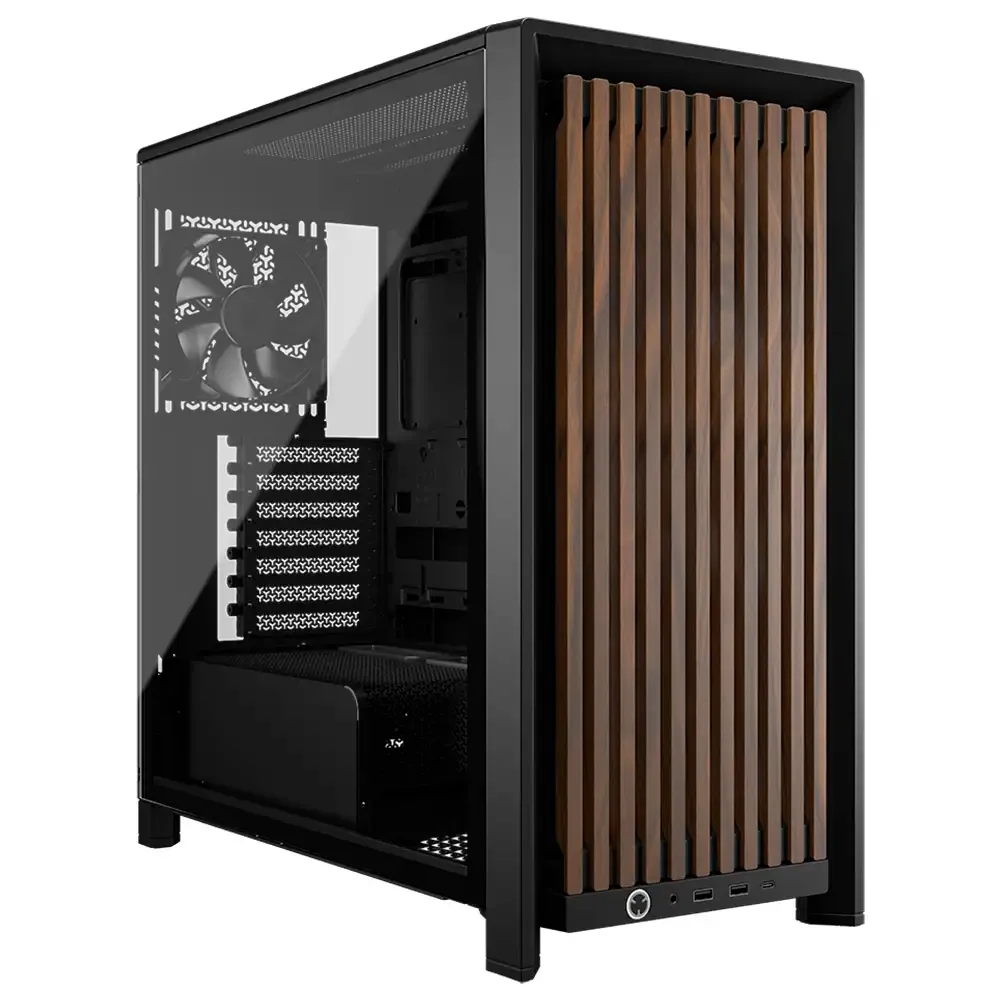 Caixa Extended-ATX Corsair Frame 4000D Wood RS Tempered Glass Preta