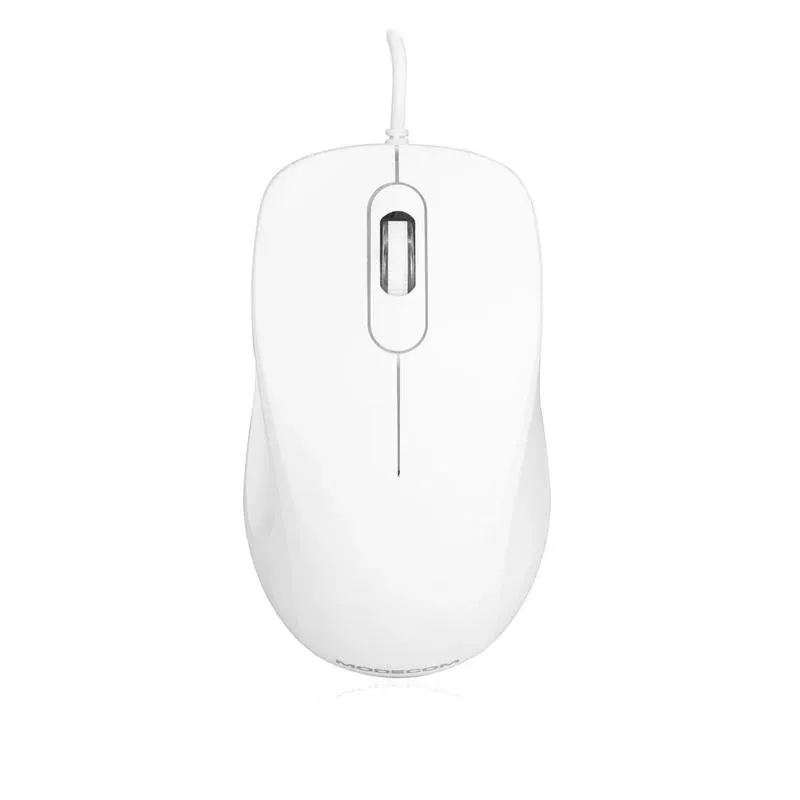 Rato MODECOM MC-M10 USB 1000 DPI Branco Ambidestro Cabo