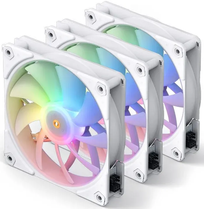 Ventoinha Jonsbo ZF120 PWM-ARGB Branco 120mm (Pack 3)