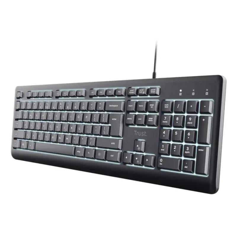 Teclado Trust Primo membrana completo retroiluminado USB-C QWERTY Espanhol