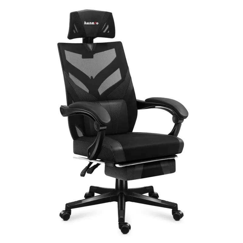 Cadeira gaming Huzaro Combat 5.0 malha preta suporte 140 kg ajustável