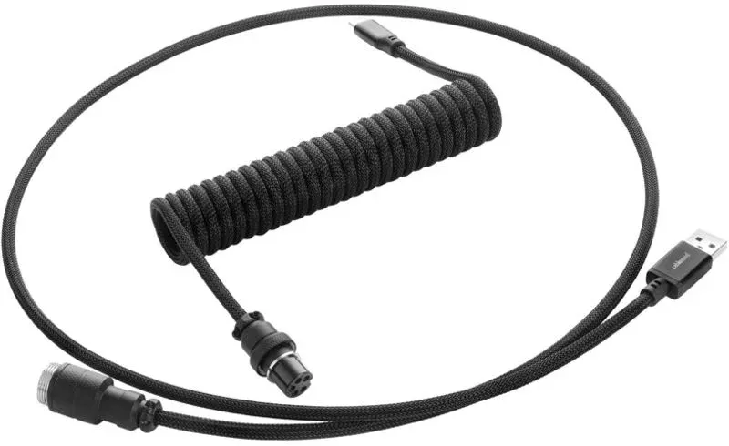 Cabo Coiled CableMod Pro para Teclado USB A - USB Type C 150cm - Midnight Black