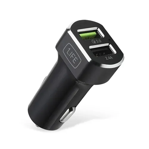 Carregador de Isqueiro 2 Portas USB 3A 1Life Quick Charge