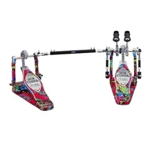 Pedal Duplo de Bombo Tama HP900PWMPR Power Glide Twin Psychedelic Rainbow