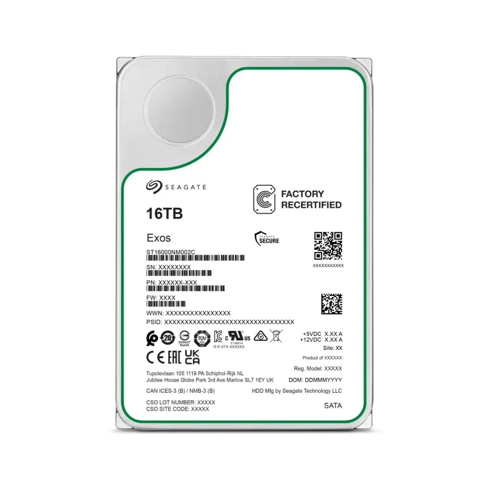Disco Rígido 3.5" Seagate Exos 16TB 7200RPM SATA III