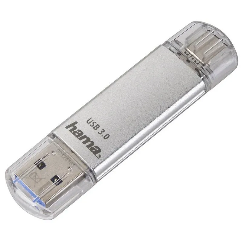 Pen USB HAMA C-Laeta 32 GB USB-C e USB-A 3.2 Gen 1 Prateado