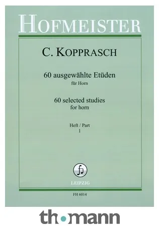 Friedrich Hofmeister Verlag Kopprasch 60 Etüden Horn 1
