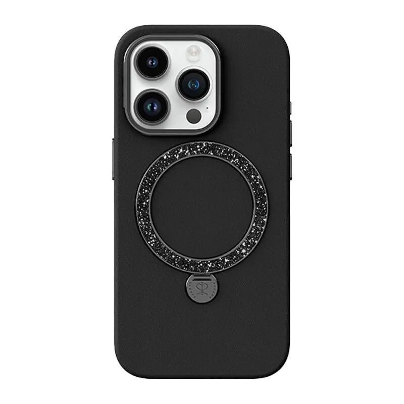 Funda para móvil Joyroom PN-15L2 Dancing Circle Silicone Preta com Cristais para iPhone 15 Pro