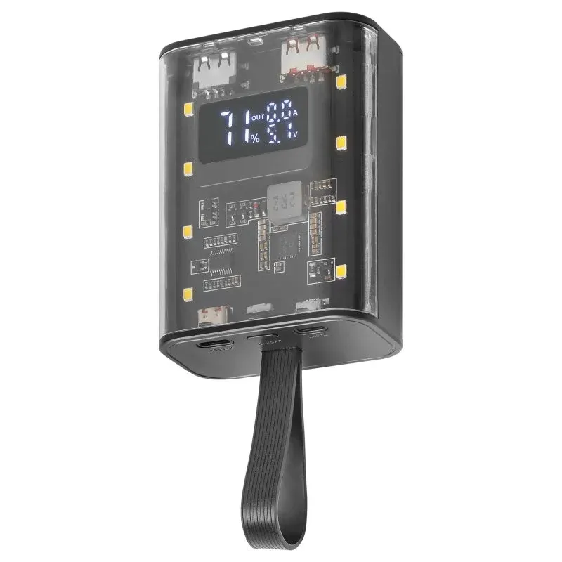 PowerBank Mars Gaming Compacto de Múltipla Carga com Ecrã 10000mah 22.5W Preto
