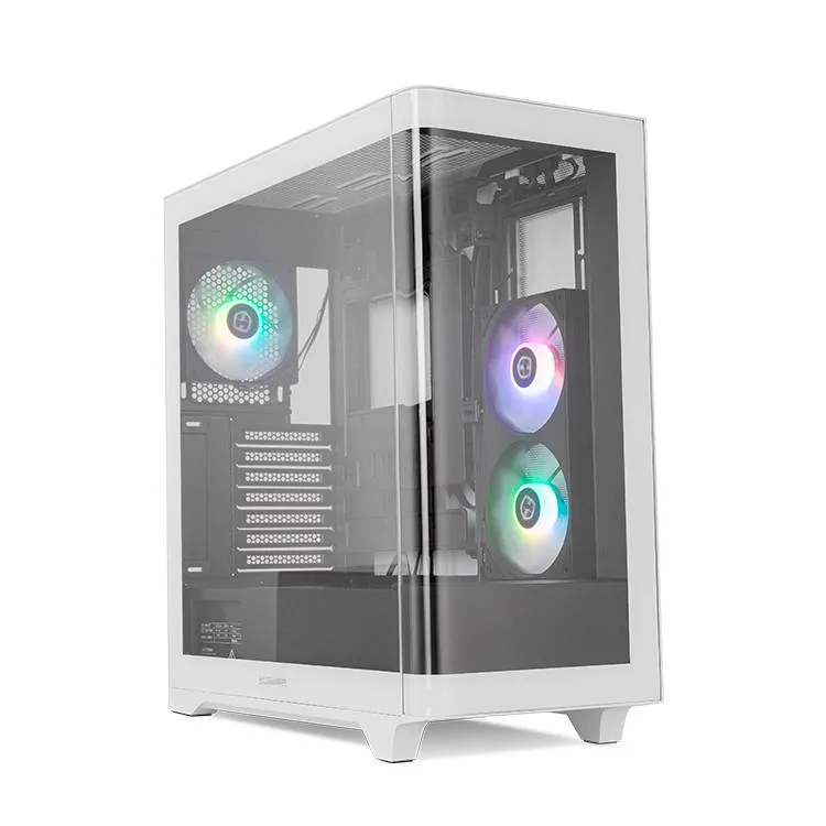 Caixa ATX Nox Hummer Ether Tempered Curved Glass Preta/Branca