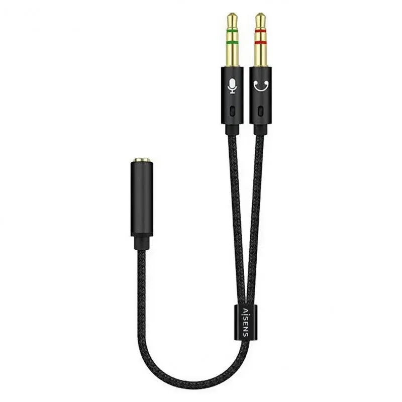 Adaptador Aisens Jack 3.5 a 2xJack 3.5 Hembra/Macho 25cm