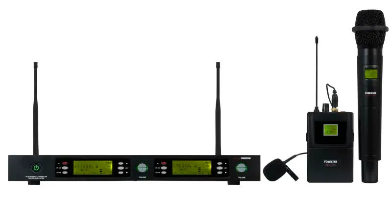Microfone Sem Fios Duplo UHF - MSH-898-631