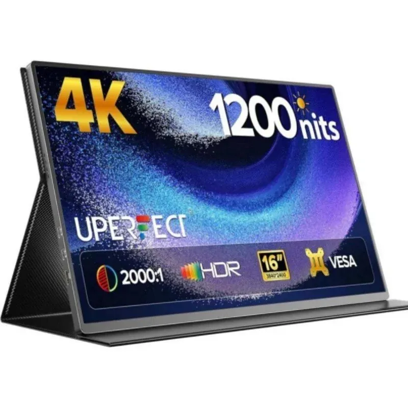 Monitor Uperfect UP1660HZ4K 15.6" IPS 4K UltraHD 60Hz 1200 nits Antirreflexo VESA Alumínio com Smart Cover