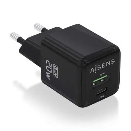 Carregador GaN 20W 1xUSB-C 1xUSB-A (Branco) - AISENS