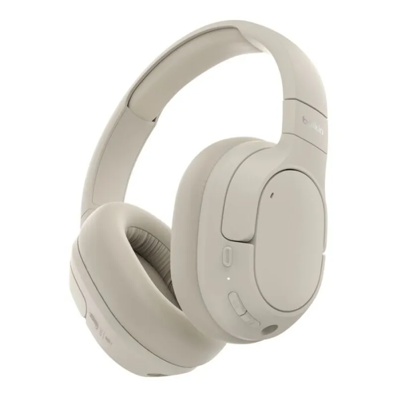 Auriculares híbridos sem fios Belkin Bluetooth 5.4 com cancelamento de ruído e microfone