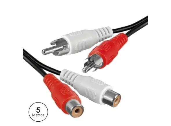 Nedis Cabo 2-RCA Macho / 2-RCA Fêmea 5M