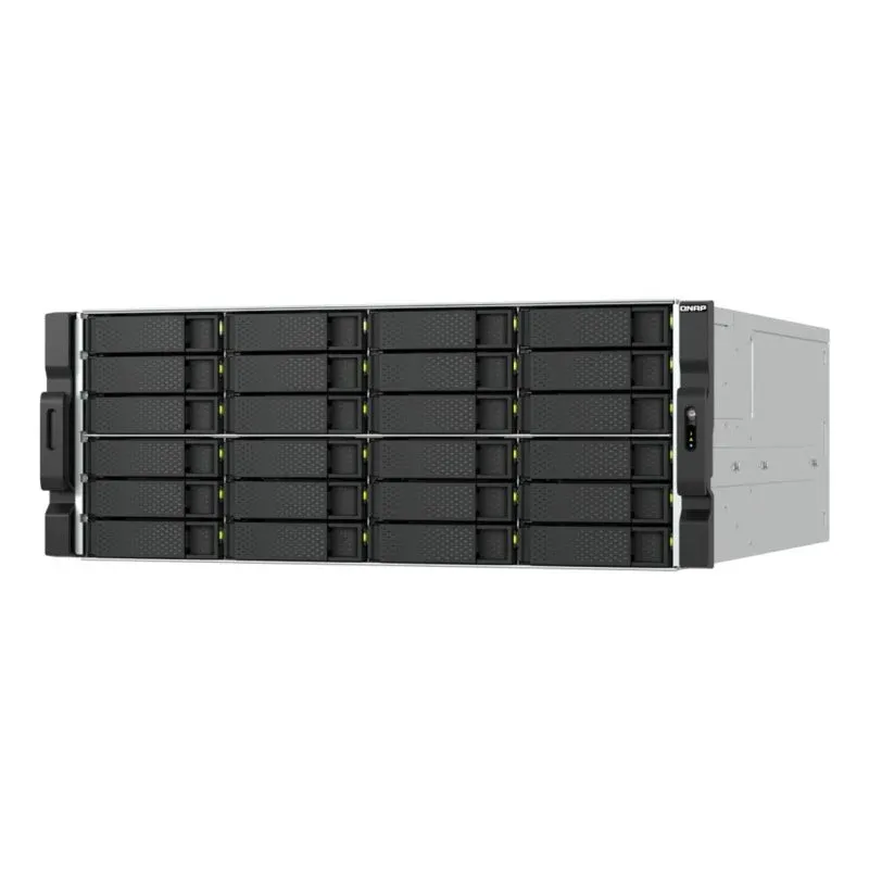 Servidor NAS rack QNAP 4U AMD Ryzen 7 PRO 32GB DDR5 24 baias ZFS