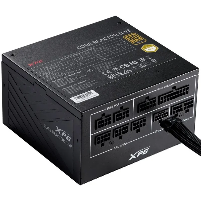 Fonte Alimentação XPG CORE REACTOR II VE ATX 3.1 PCIe 5.1 750W 80 Plus Gold Modular