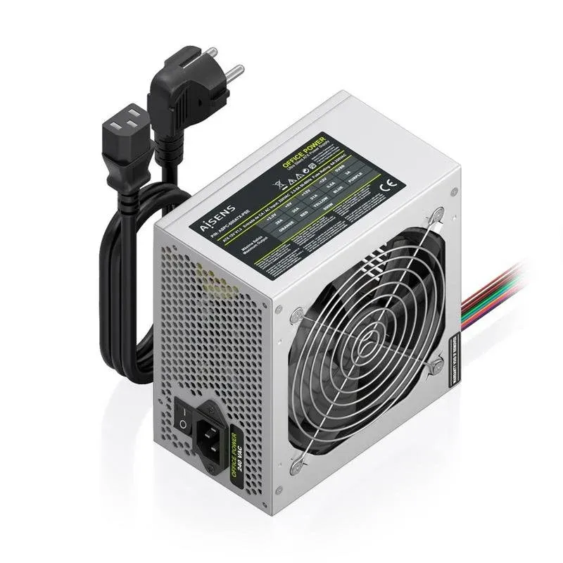 Fuente de Alimentación AISENS ASPC-500ATX-PSE 500W Certificação CE RoHS botão