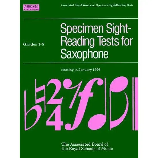 ABRSM LIVRO Specimen Sight Reading Tests for Saxophone Grades 1 5