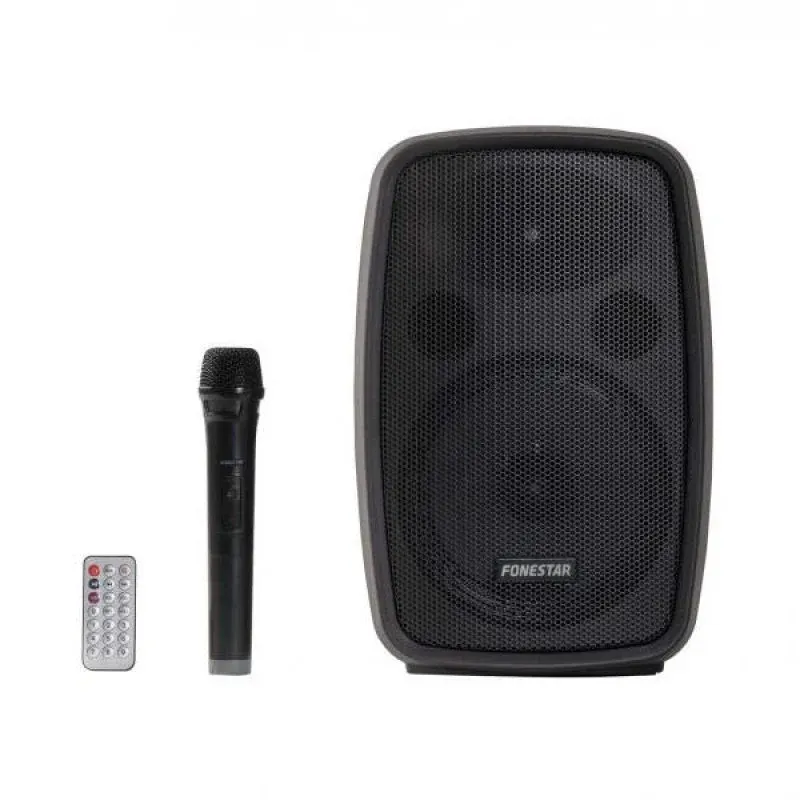 Fonestar Amply Coluna Portátil com Microfone Sem Fios Preto