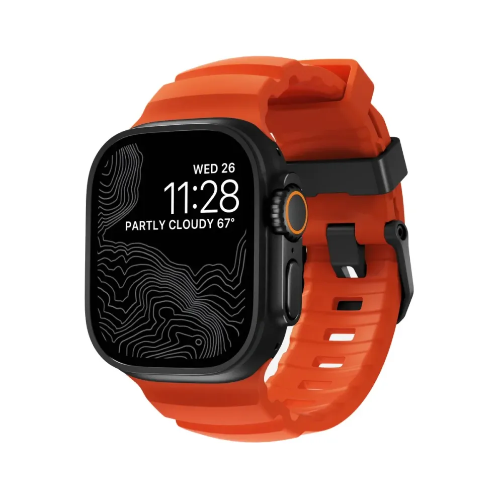 Bracelete Nomad Rocky Point Apple Watch Ultra 46mm Vermelho Lava