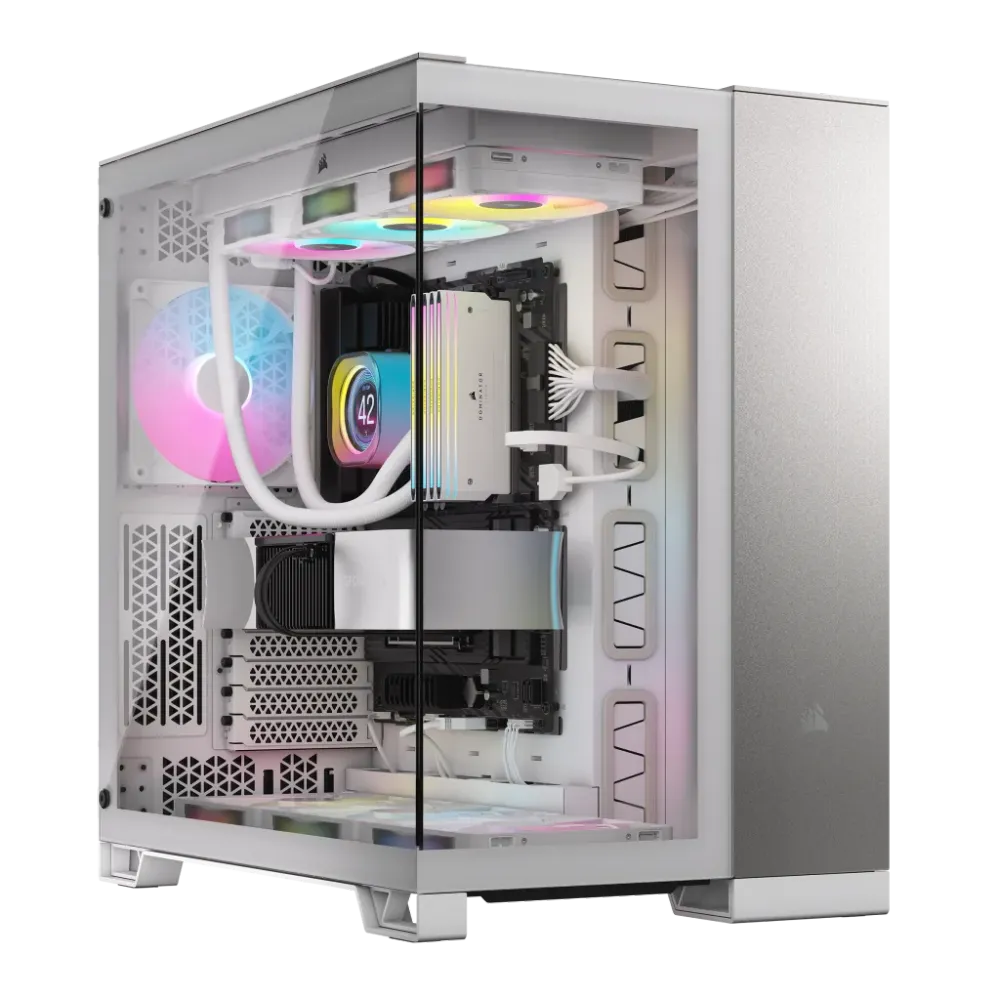 Caixa Mid-Tower Corsair 6500X Dual Chamber Vidro Temperado Branca/Cinza
