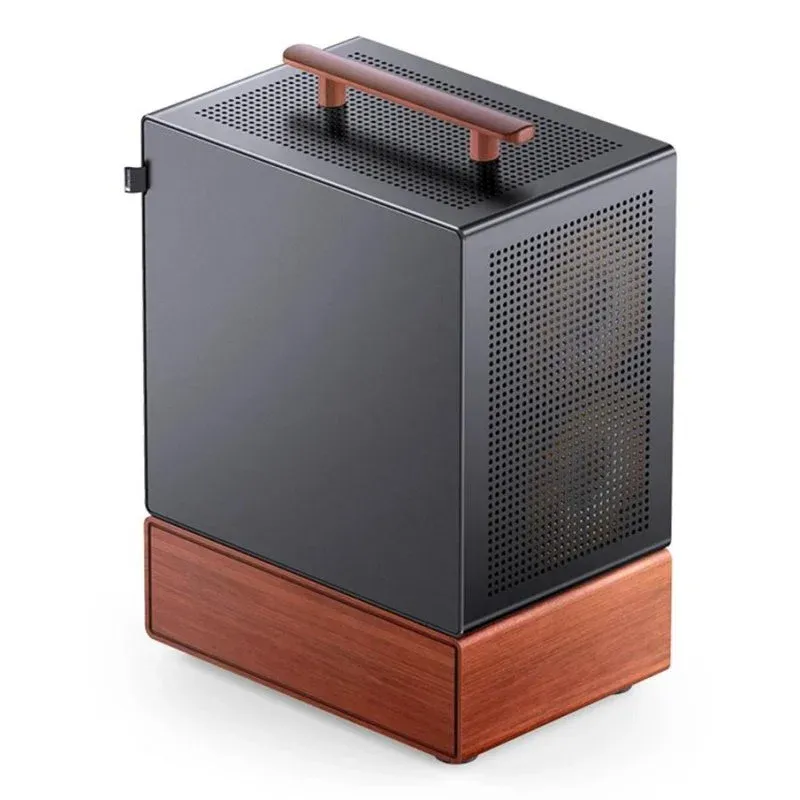Caixa de Computador Caixa Jonsbo T7 Midi Tower Preto Madeira ITX Vidro Temperado