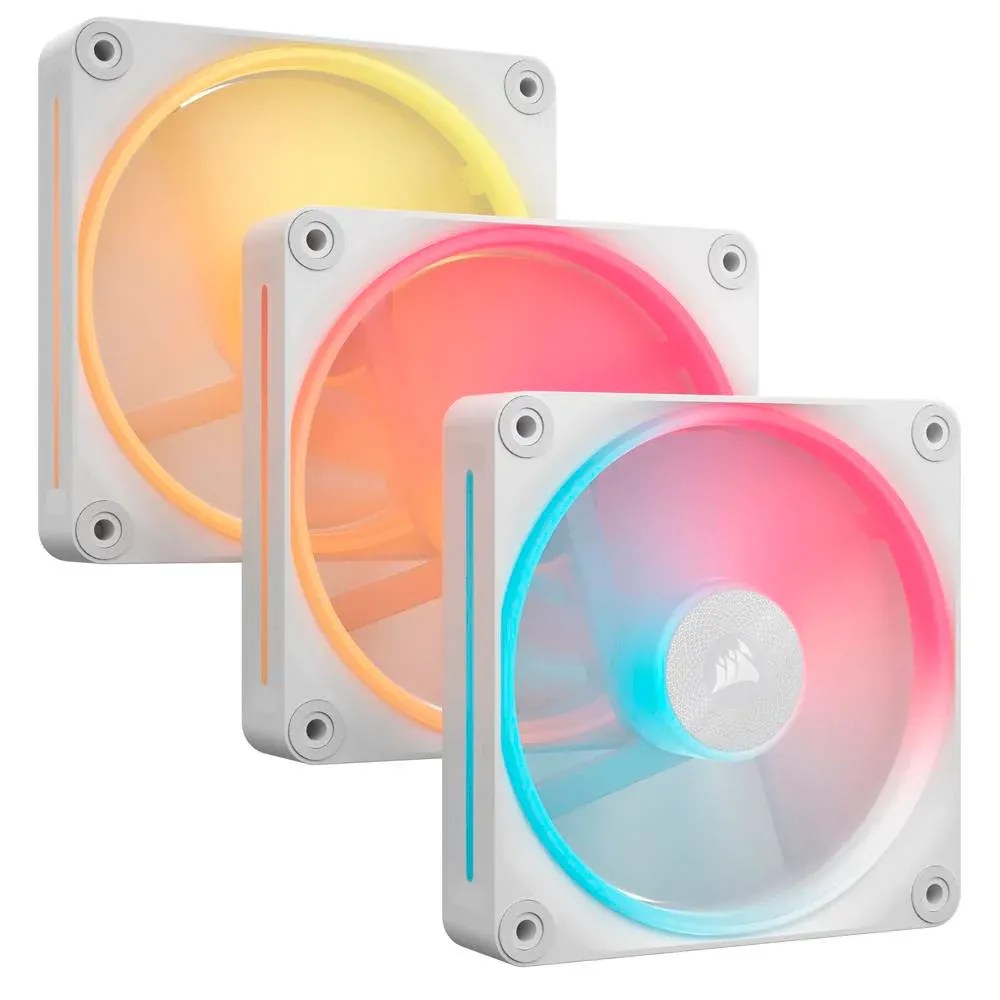 Ventoinha 120mm Corsair 2400RPM iCUE Link LX120-R RGB 4 Pinos PWM Branca (Triple Pack)