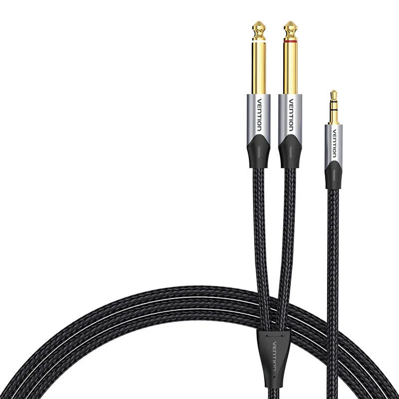 Vention Cabo de áudio mini jack para 2x jack macho BARHL 3.5 mm 6.35 mm 10 m