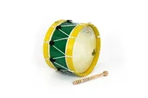 Bombo Tradicional Adamastor Nº3 Verde/Aro Amarelo 35cm