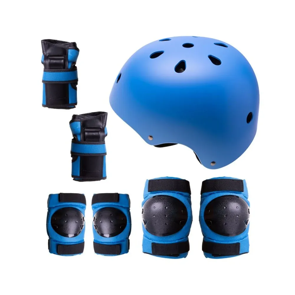 Conjunto de Proteção p/Patins, Skate, Bicicleta Tamanho M Azul