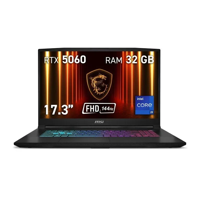 Portátil MSI Katana 17 HX B14WFK-082XES 17,3" Intel Core i9-14900HX 32GB 1TB SSD RTX 5060 FreeDOS RGB 144Hz