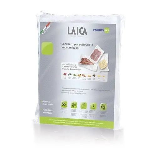 Saco De Embalagem A Vácuo Laica Vt3501/ 20 X 28Cm/ 100 Sacos