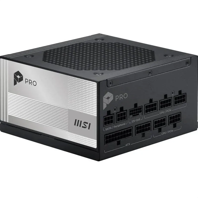 Fonte Alimentação Fuente de Alimentación MSI PRO A1000PL PCIE5 1000W Certificação 80 Plus Platinum modular