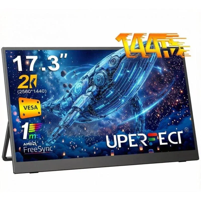 Monitor Uperfect 17,3" QHD 144Hz IPS Portátil USB-C Mini HDMI Metal VESA
