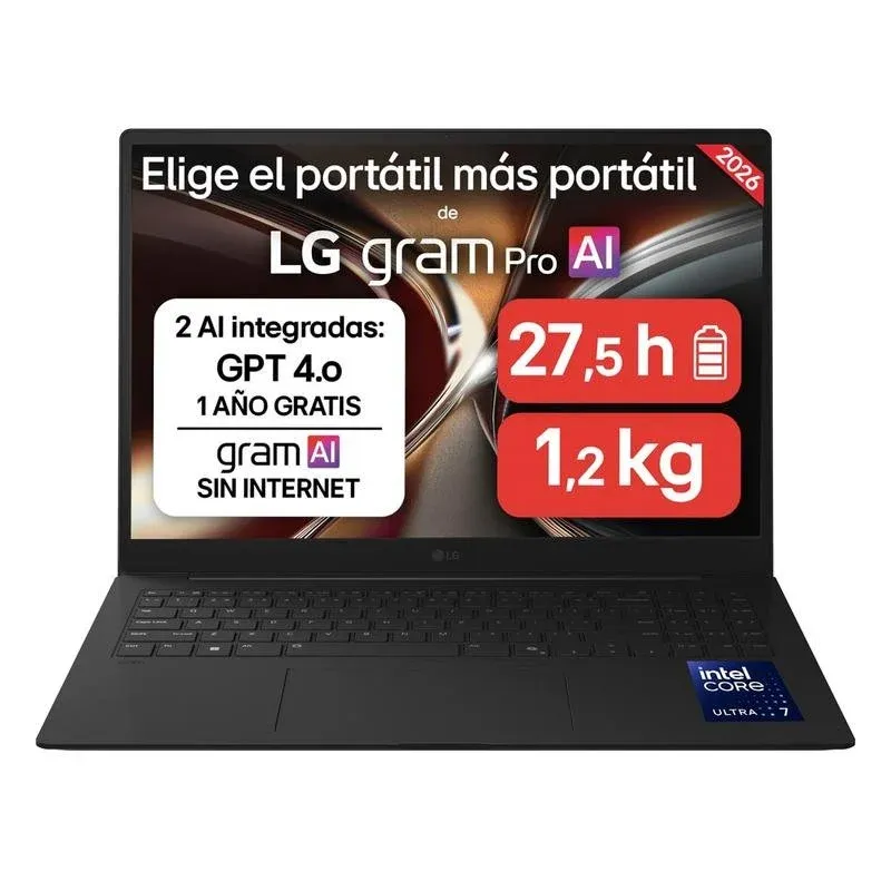 Portátil LG Gram 16Z90S 16" Intel Core Ultra 7 155H 32GB 512GB SSD Arc Graphics Sem Sistema Operativo