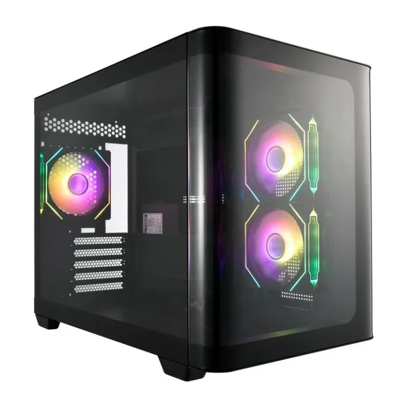 Caixa PC FSP S380 Mini Tower mATX/mITX Preto ARGB Vidro Curvado