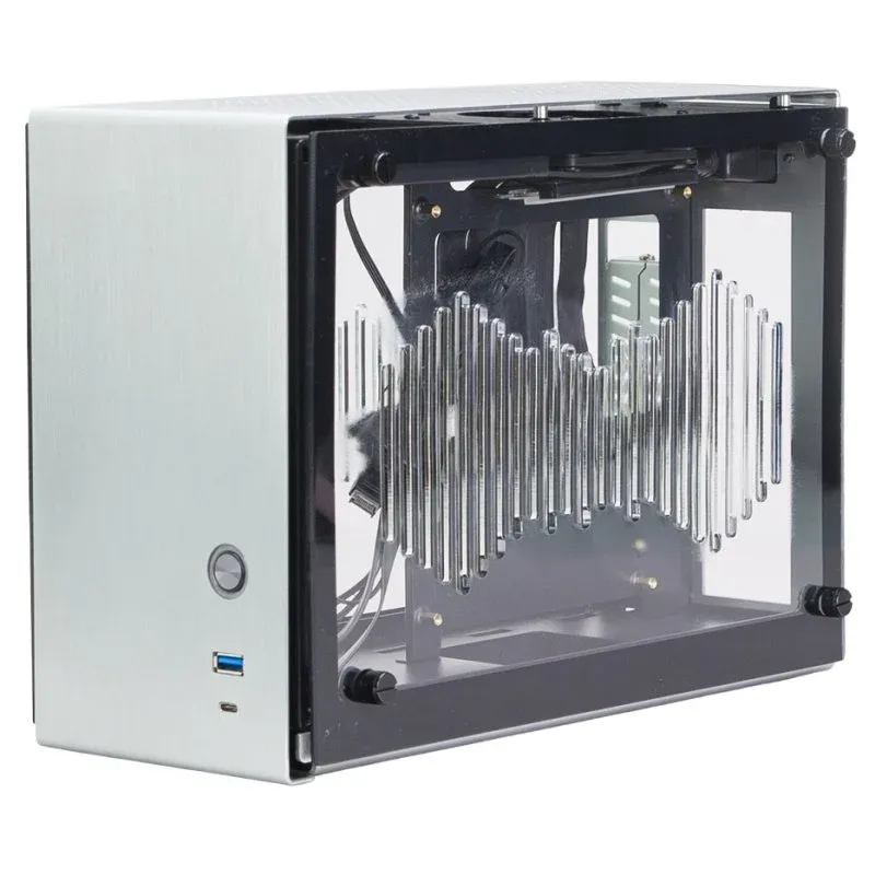 Caixa de Computador Zalman M2 Mini Silver Mini Tower Vidro Temperado USB-C Prateada
