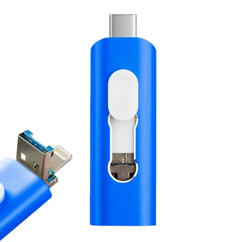 Pen Drive Cool 3 em 1 64GB Lightning / Tipo-C / Micro-USB Azul