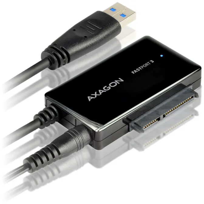 Adaptador AXAGON ADSA-FP3 FASTPort3, USB 3.0, HDD/SSD/ODD, SATA 6G HDD - inclui carregador