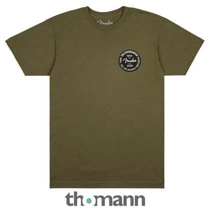 Fender Strat Anniv Badge Tee Olive M